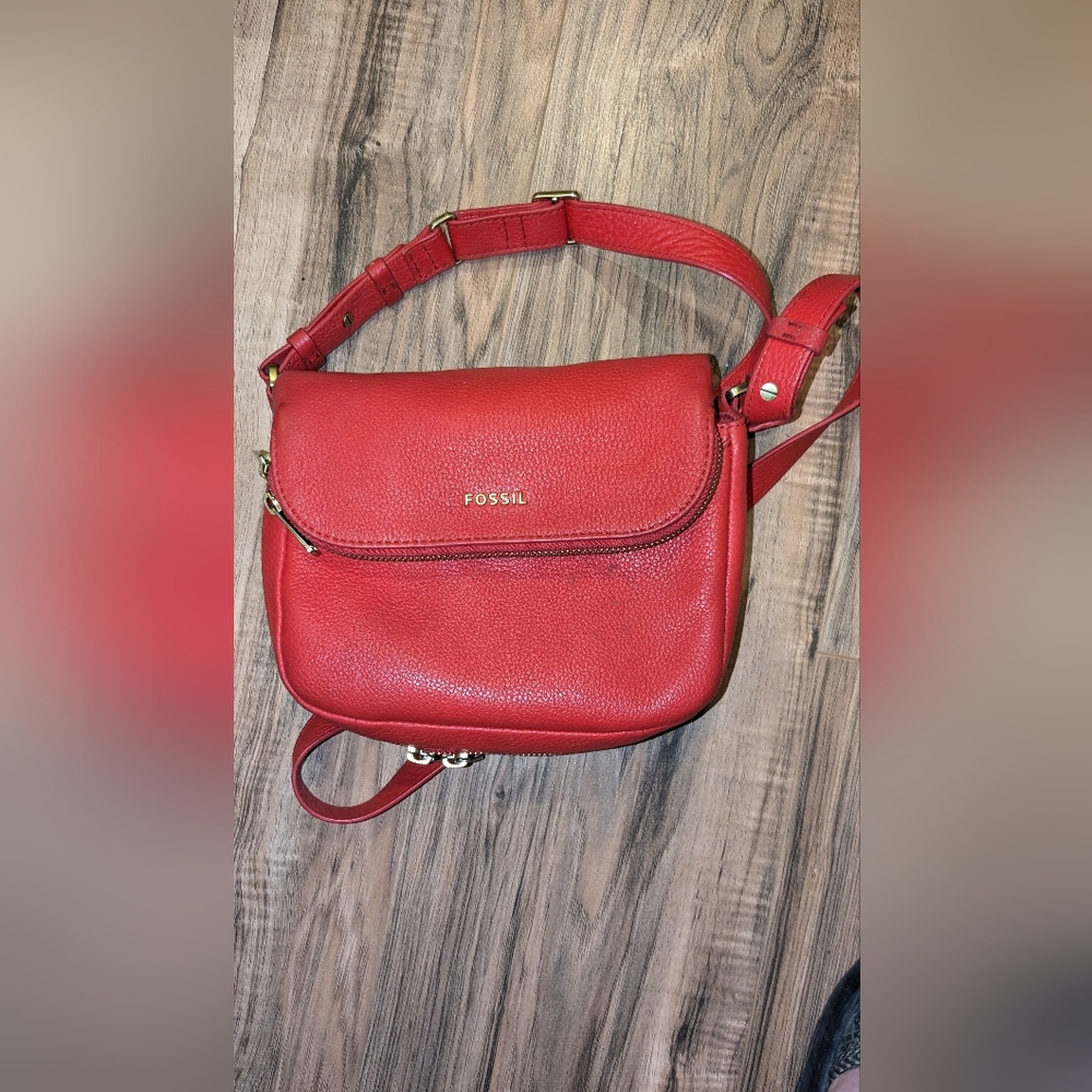 Red Fossil Crossbody Purse